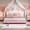 Queen Size Bed Frame with LED Lights and Charging Station Storage 4