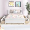Queen Size Bed Frame with 4 Storage Drawers and Headboard 4