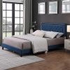 King Size Floating Bed Frame with LED Lights Solid Pine Wood Grey 4