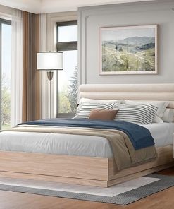 Merax Queen Bed Frame with Upholstered Headboard and Silent Slats Merax Queen Bed Frame with Upholstered Headboard and Silent Slats