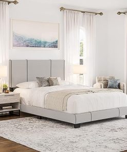 Lucena Platform Bed Frame with Adjustable Headboard and Wooden Slats