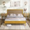 DWVO Full Bed Frame with Adjustable Headboard, Beige Linen Upholstered Platform Bed Frame with Nail Headboard, 12” Under-Bed Storage Low Profile Bed Frame No Box Spring Needed Hold up to 800lbs 3