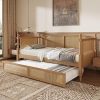 Montessori Full Size Floor Bed Frame with Guardrails and Headboard 3