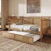 Twin Size House-Shaped Bed with Trundle and Fence Guardrails in Grey 3