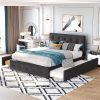 Twin Size Bed Frame Premium Leather Upholstered Platform No Box Spring 3
