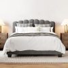 Queen Size Bed Frame with Storage Headboard and Charging Station 4