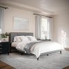Queen Size Upholstered Platform Bed Frame with Tufted Headboard 3