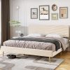 Queen Size Bed Frame with Adjustable Headboard in Dark Grey Linen 4 Queen Size Bed Frame with Adjustable Headboard in Dark Grey Linen 4
