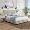 Full Size Palmetto Light Grey Upholstered Platform Bed Frame 4