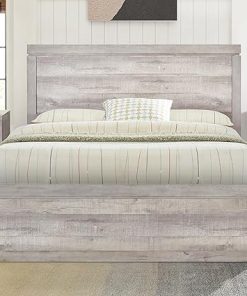 Merax Full Size Vintage Farmhouse Bed Frame with Storage and Slats