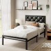 Bellemave Twin Size Gaming Bed with TV Lift and Storage Black Metal 4