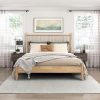 Mid Century Modern Lexicon Queen Bed Frame with Headboard, Easy Setup