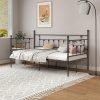 Benjara Akz Multisize Bed Frame with Metal Legs and Rolling Wheels 4