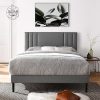 Pink Velvet Queen Bed Frame with LED Lights and Tufted Headboard 4