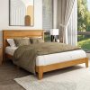 VECELO Full Size Upholstered Bed Frame with Adjustable Headboard 3