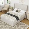 Merax Light Grey Queen Bed Frame with High Headboard and Footboard