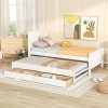 Twin Bed Frame with Trundle and Drawers Wood Storage Bed for Kids