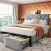 Modway Elsie Modern Metal Full Bed Frame with Slat Support White 3