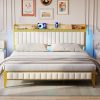 King Metal Platform Bed Frame Heavy Duty Steel Slats Easy Assembly 4