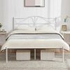 Mid Century Modern Solid Wood Bed Frame with Headboard Full Walnut 3