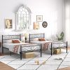 Queen Size Upholstered Platform Bed with Curved Headboard and Storage 4