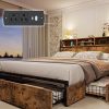 DUMOS Full Size Metal Bed Frame with Steel Slat Support and Storage 3