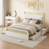 Full Size Upholstered Daybed, Modern Comfortable Sherpa Fabric Wooden Sofa Bed Daybed Frame with Cloud-Shaped Backrest, Wood Slats Support, No Box Spring Needed, Easy Assembly (Grey, Full) 4