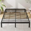 Queen Size Metal Bed Frame 12 Inch Heavy Duty Steel Slat Foundation