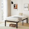 Heavy Duty 14 Inch Twin Bed Frame with Easy Assembly and Steel Slats