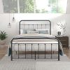 Giantex Twin Metal Bed Frame with Wood Headboard Heavy-Duty Support 3
